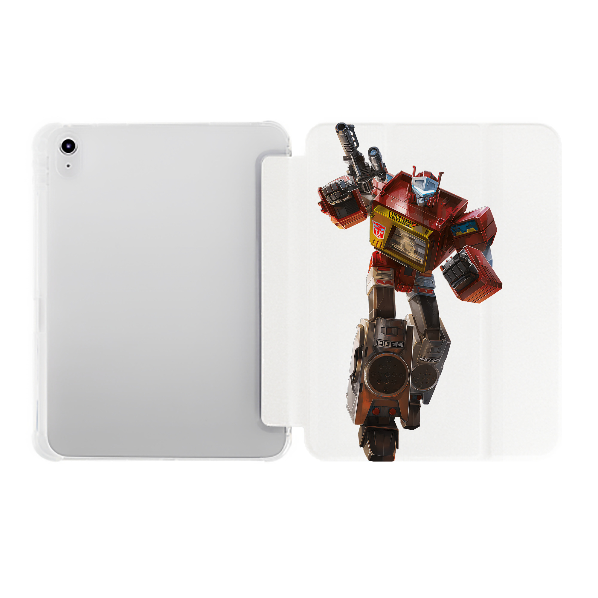 （画像用） Transformers トランスフォーマー IPad ケース ペン収納付き 三つ折りスタンド PUレザー×シリコン 対応機種9.5/10.5/10.9インチ